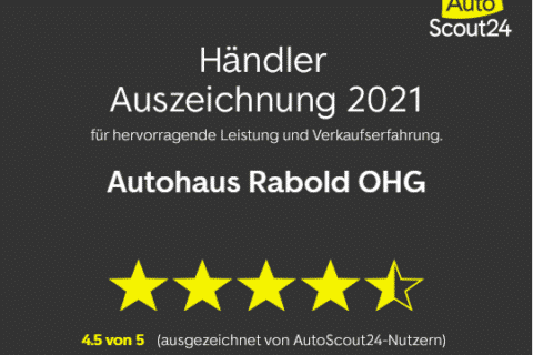 Publikumspreis von AutoScout24 für Autohaus Rabold OHG